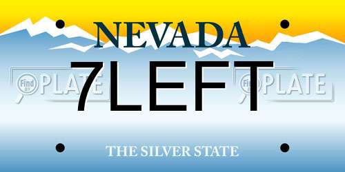 7LEFT Nevada License Plate