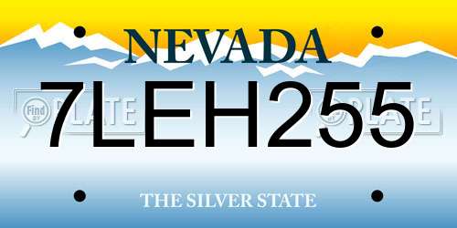 7LEH255 Nevada License Plate