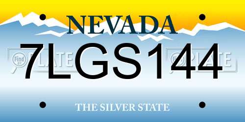7LGS144 Nevada License Plate