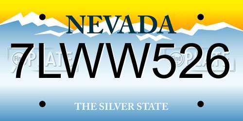 7LWW526 Nevada License Plate