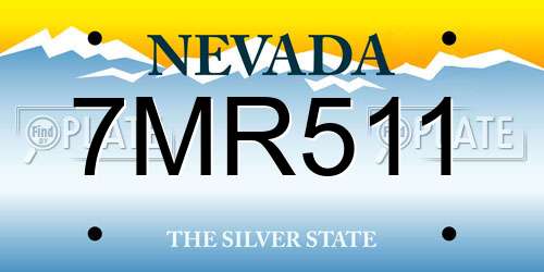 7MR511 Nevada License Plate
