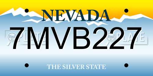 7MVB227 Nevada License Plate