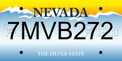 7MVB272 Nevada License Plate