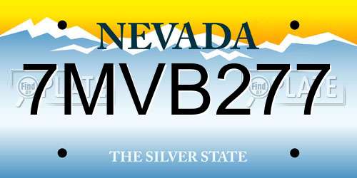 7MVB277 Nevada License Plate