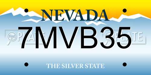 7MVB35 Nevada License Plate