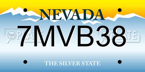 7MVB38 Nevada License Plate