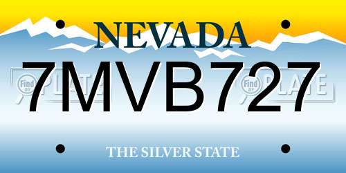 7MVB727 Nevada License Plate