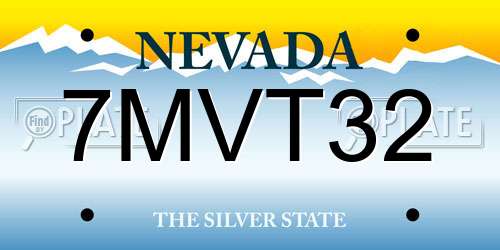 7MVT32 Nevada License Plate