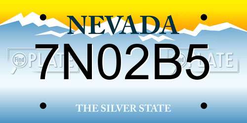 7N02B5 Nevada License Plate