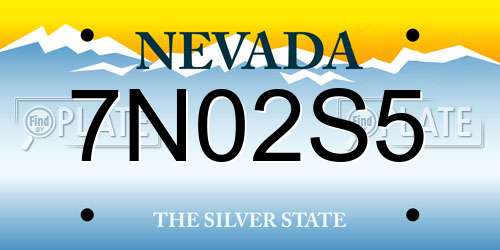 7N02S5 Nevada License Plate