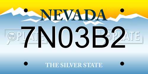 7N03B2 Nevada License Plate