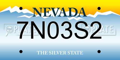 7N03S2 Nevada License Plate