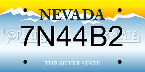 7N44B2 Nevada License Plate
