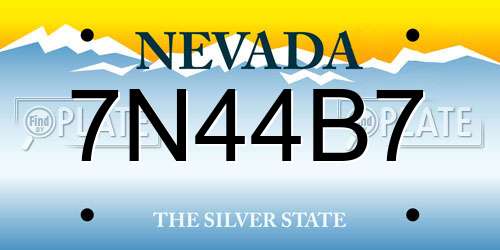 7N44B7 Nevada License Plate