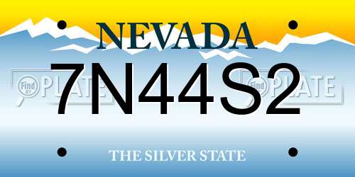 7N44S2 Nevada License Plate