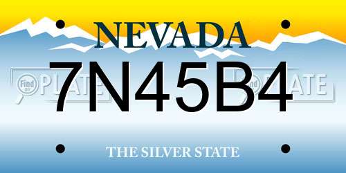 7N45B4 Nevada License Plate