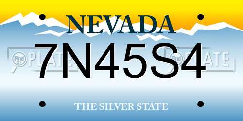 7N45S4 Nevada License Plate