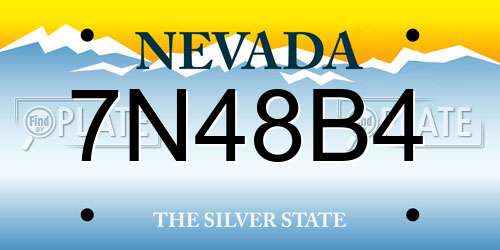 7N48B4 Nevada License Plate