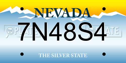 7N48S4 Nevada License Plate