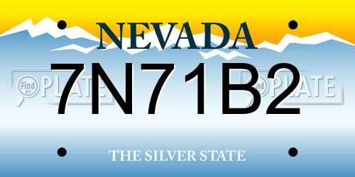 7N71B2 Nevada License Plate