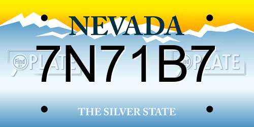 7N71B7 Nevada License Plate