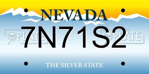 7N71S2 Nevada License Plate