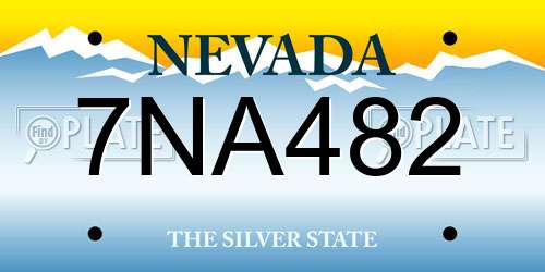 7NA482 Nevada License Plate