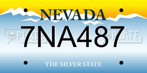 7NA487 Nevada License Plate