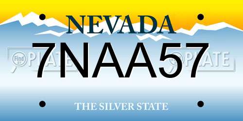 7NAA57 Nevada License Plate