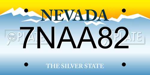 7NAA82 Nevada License Plate