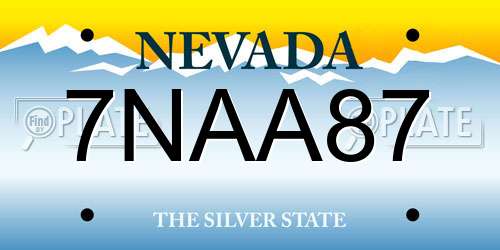 7NAA87 Nevada License Plate