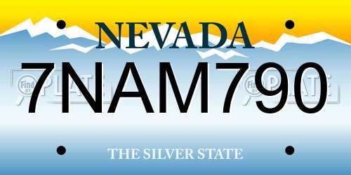 7NAM790 Nevada License Plate