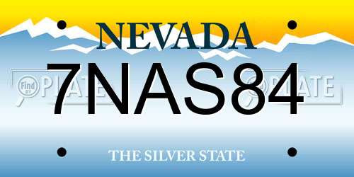 7NAS84 Nevada License Plate