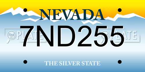 7ND255 Nevada License Plate