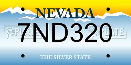 7ND320 Nevada License Plate