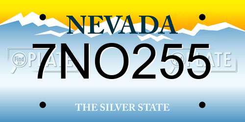 7NO255 Nevada License Plate