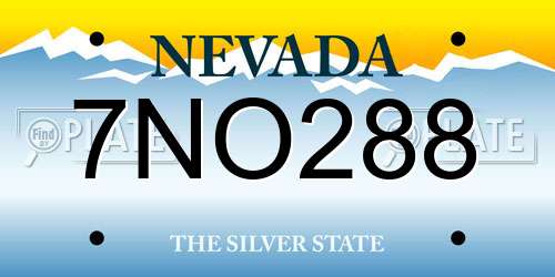 7NO288 Nevada License Plate