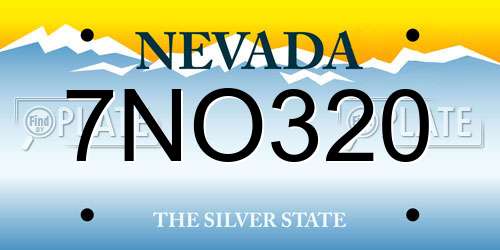 7NO320 Nevada License Plate
