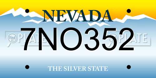 7NO352 Nevada License Plate
