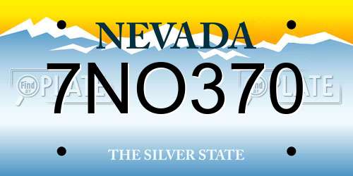 7NO370 Nevada License Plate