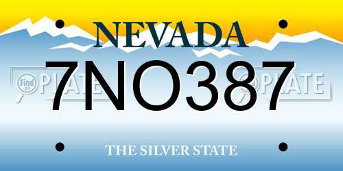 7NO387 Nevada License Plate