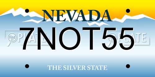 7NOT55 Nevada License Plate