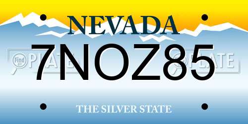 7NOZ85 Nevada License Plate