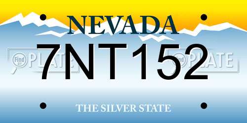 7NT152 Nevada License Plate