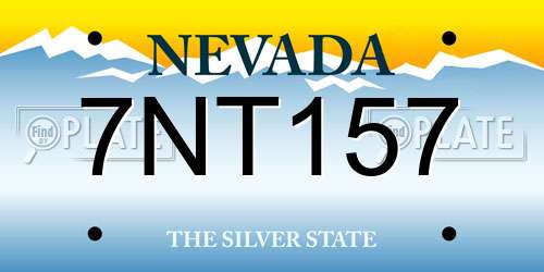 7NT157 Nevada License Plate