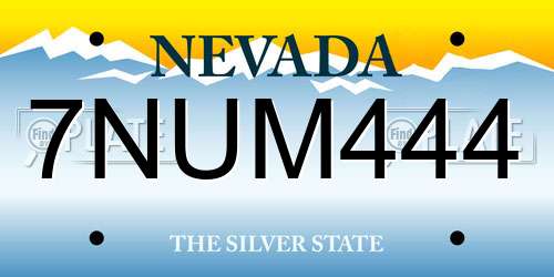 7NUM444 Nevada License Plate