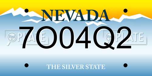 7O04Q2 Nevada License Plate