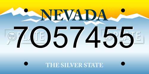 7O57455 Nevada License Plate