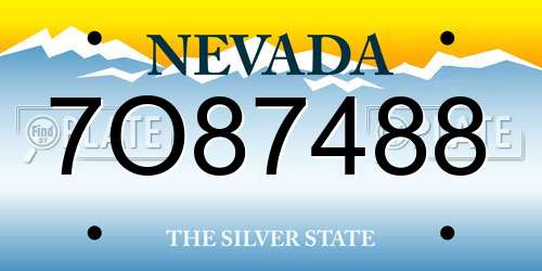 7O87488 Nevada License Plate