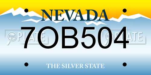 7OB504 Nevada License Plate